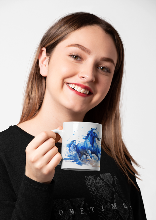 Blue Horses Mug