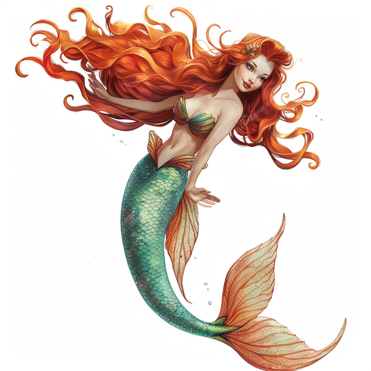 Belle Mermaid Graphic PNG File