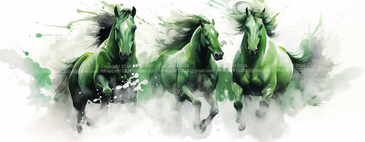 Green Horses Graphic PNG File Digital Art Clip Art Clipart