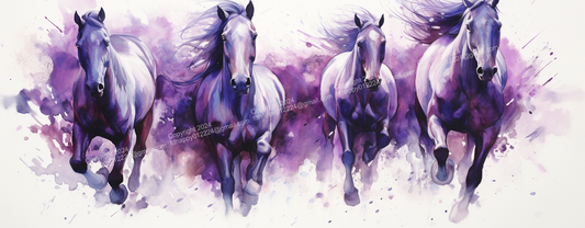 Purple Horses Graphic PNG File Digital Art Clip Art Clipart