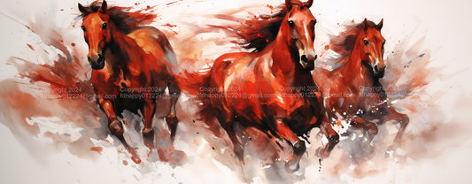 Red Horses Graphic PNG File Digital Art Clip Art Clipart