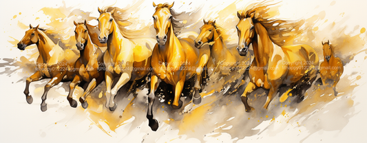 Yellow Horses Graphic PNG File Digital Art Clip Art Clipart